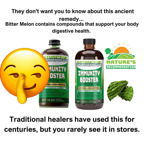 Nature’s Recommendation Living Bitters – herbal detox and digestion support formula with black seed, elderberry, and 30+ organic ingredients.