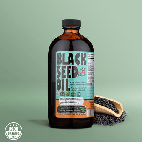 Pure Cold-Pressed Black Seed Oil, 16 oz. Glass