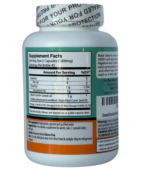 Black Seed Oil Softgel 90 Capsules 500 mg