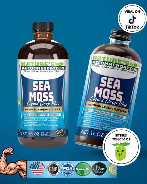 2 Bottles Kit Vitamin C Irish Sea Moss Bitters 16 oz