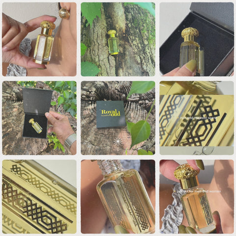 Royal Oud 12 mL - Captivating - Perfume Oil for Women and for Men in Traditional Attar Style Cologne. Great Gift Party Favor and Body Oil Pheromone