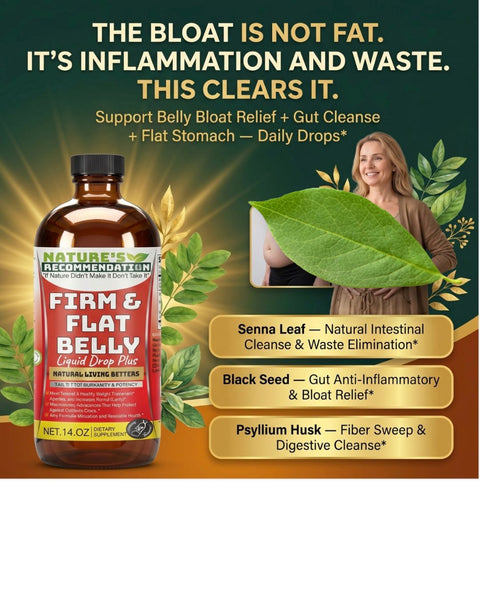 2 Bottles Kit Black Seed Firm & Senna Leaf Flat Belly Bitters 16 oz