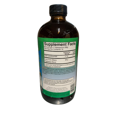 Lungs Bitters Living Bitters 16 Oz w/ Alkaline Spring Water