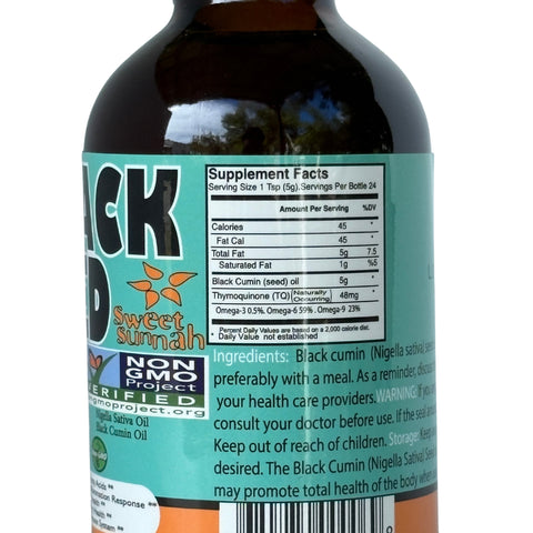 Pure Cold Pressed Black Seed Oil - 4 oz. Glass
