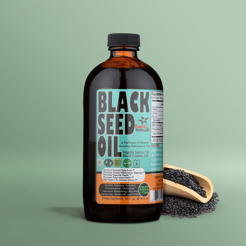 Pure Cold-Pressed Black Seed Oil, 16 oz. Glass