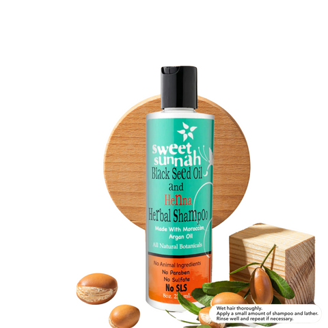 Black Seed Oil & Henna Herbal Shampoo w/ Moroccan Argan Oil - 8 oz