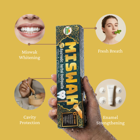 Premium Ayurvedic Miswak Toothpaste 100% Organic; Natural: Made with certified organic ingredients.