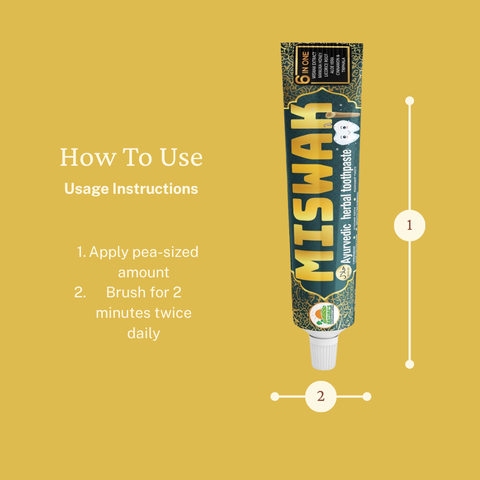 Premium Ayurvedic Miswak Toothpaste 100% Organic; Natural: Made with certified organic ingredients.