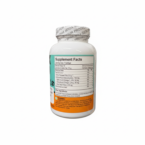 Flaxseed Oil Soft Gels, 1000 mg - Rich in Omega 3, 6, 9