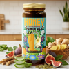 Jar of 'Honey Power & S' with natural ingredients on a kitchen counter