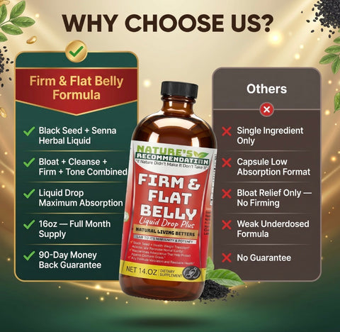 2 Bottles Kit Black Seed Firm & Senna Leaf Flat Belly Bitters 16 oz