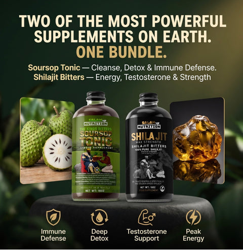 2 pack Shilajit and Soursop Bitters 16 oz each, 32 ounce net
