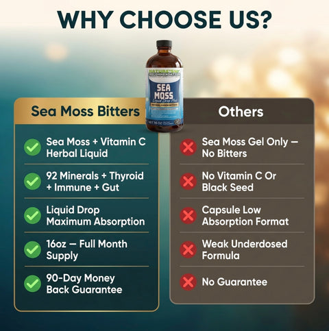 2 Bottles Kit Vitamin C Irish Sea Moss Bitters 16 oz