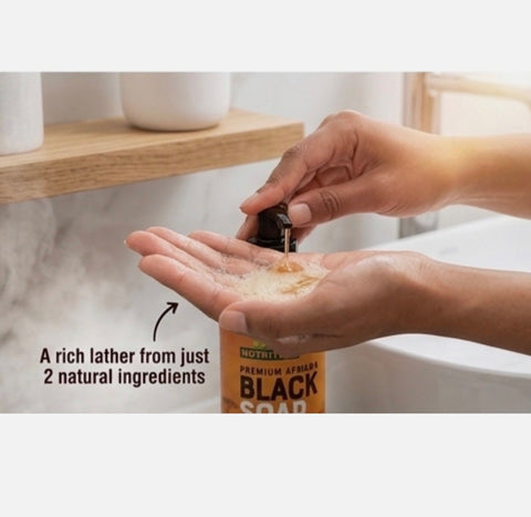 Oud Black soap liquid from Ghana made with spring water 16 oz pump