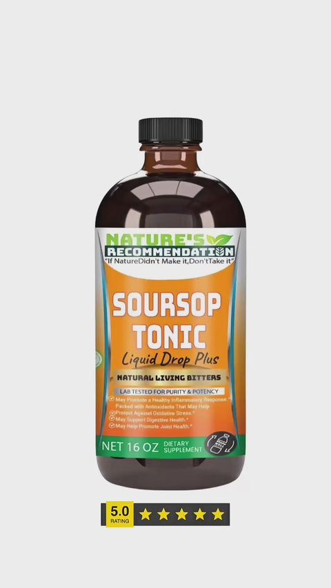 Soursop Regular Immune Support living Bitters 16 oz w/ Alkalazined Spring Water