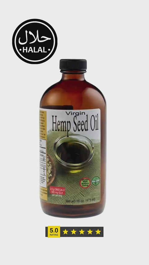 Cold Pressed Extra Virgin Hemp Seed Oil - 16 oz.