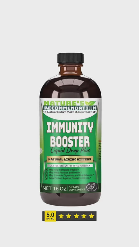 Immunity Booster Natural Living Bitters 16 oz made with alkalized spring water