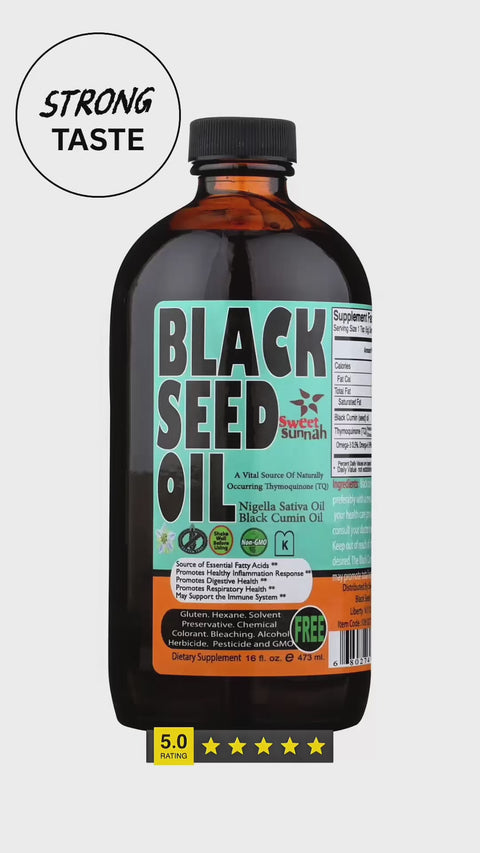 (Strong) Ethiopian Cold Pressed Black Seed Oil  - 16 oz Glass