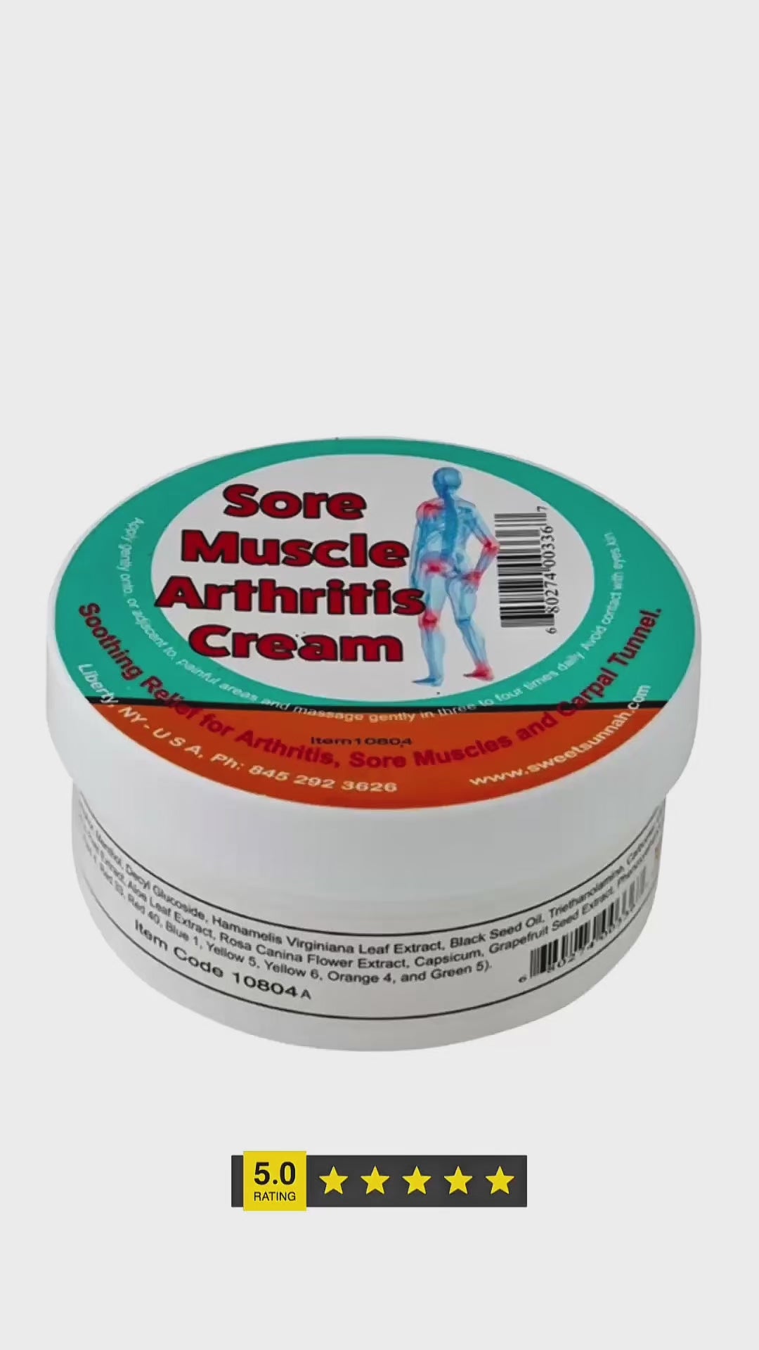 Sore Muscle Arthritis Cream 5 oz