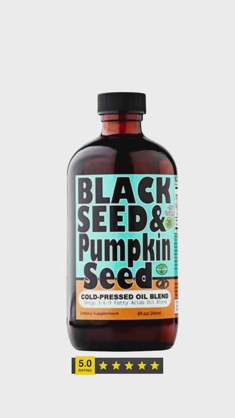 Black Seed & Pumpkin Seed Oil Blend - 8 oz. Glass